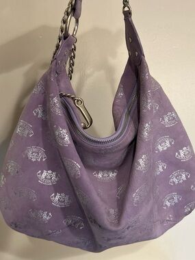 Juicy Couture Lavender Logo-Print Chain Strap Shoulder Bag